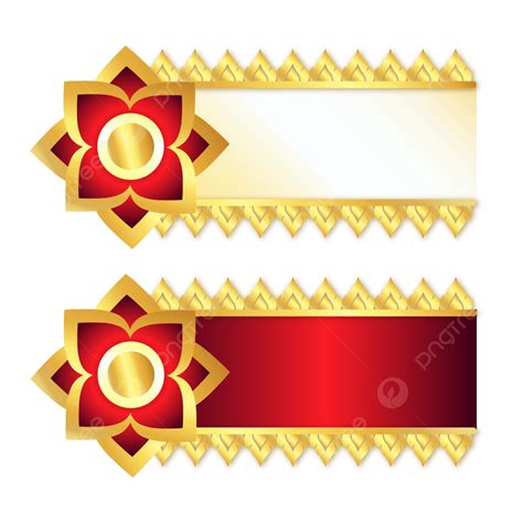 Thai Gold Gradient Red Abstract Border Boundary Frame Vector, Thai Pattern, Thai Gold Gradient ...