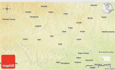 Physical 3D Map of Beckham County