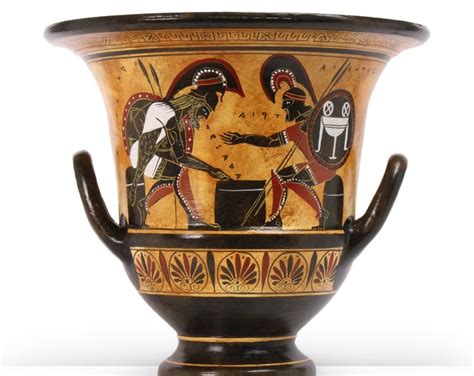 Ancient Greek Vase Black-figure Krater With Achilles and Aias Playing ...