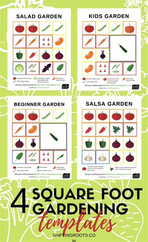 Square Foot Gardening Layout, Garden Bed Layout, Garden Planning Layout ...