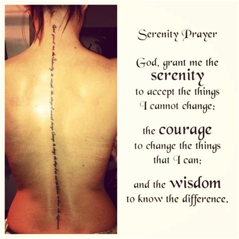 Pin on Michga's ideas... | Serenity prayer tattoo, Prayer tattoo, Girl spine tattoos