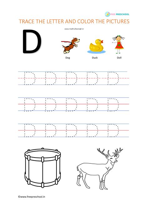 Alphabet Letter Tracing Dd - Free Preschool