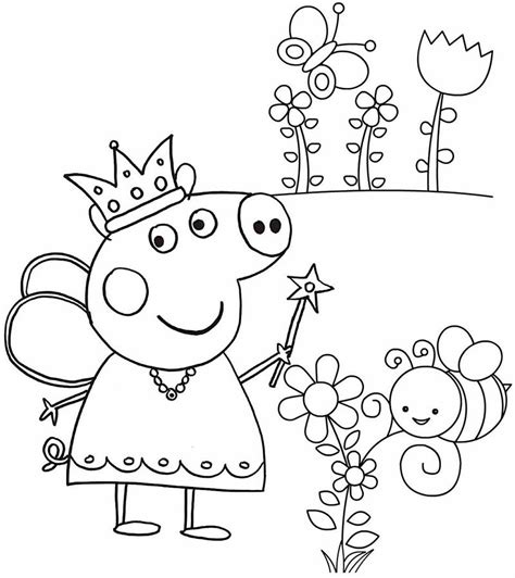 Beautiful Fairy Peppa Pig Coloring Sheet - Mitraland