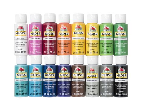 Apple Barrel PROMOABG Gloss Acrylic Craft Paint Set, 2 fl oz, 16 Pc ...