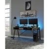 Signature Design by Ashley Barolli H700-28 Gaming Desk with Open Cubbies, Monitor Stand, and PC ...