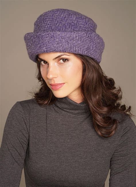 Country Hat Violet Plain: Simply elegant! This easy to wear wool mohair hat has a wide flexible ...