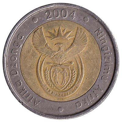 5 South African rand bi-metallic coin - Exchange yours for cash today