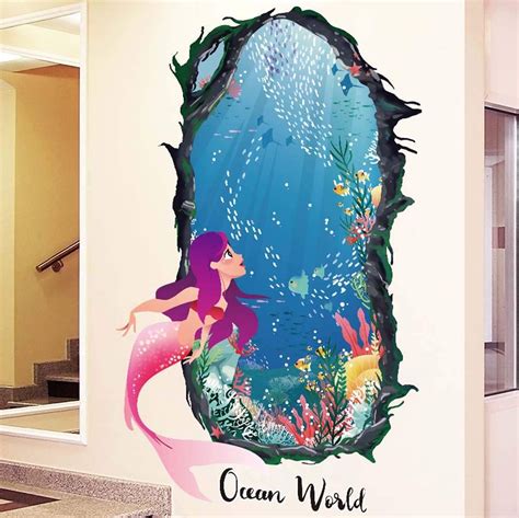 Underwater Mermaid Wall Sticker Decor | Seascape decor, Wall sticker, Sticker decor