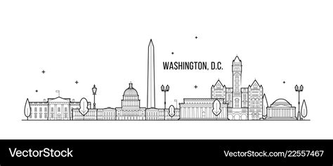 Washington d c skyline usa city buildings Vector Image