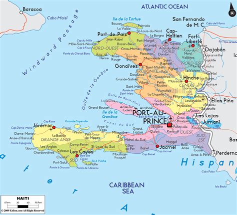 Large detailed political and road map of Haiti with cities. Haiti large ...