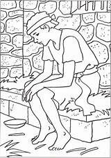 Joseph In Jail Coloring Page And His Brothers  Bible sketch template