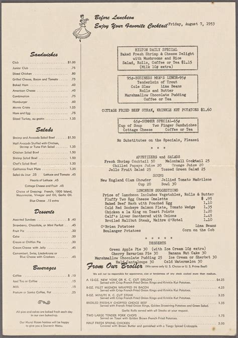 Hilton Hotel: Menus: Whats on the menu? | Menu restaurant, Vintage restaurant, Rice rolls