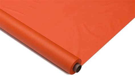 Exquisite 300 ft. x 40 in. Orange Plastic Tablecloth Rolls - Disposable Table Cover Rolls ...