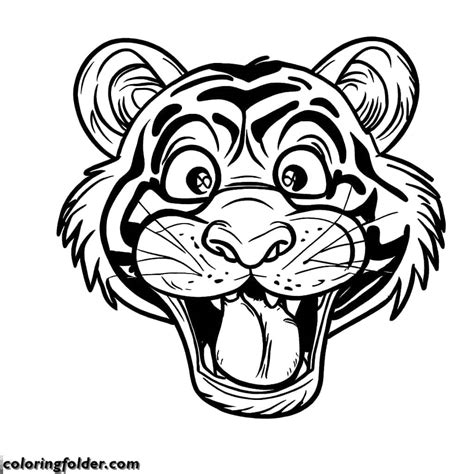 Tiger Face Coloring Pages With Downloadable PDF - Coloringfolder.com