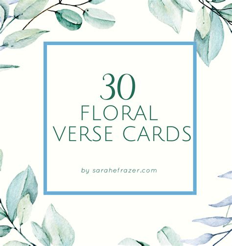 30 Floral Verse Cards - Sarah E. Frazer