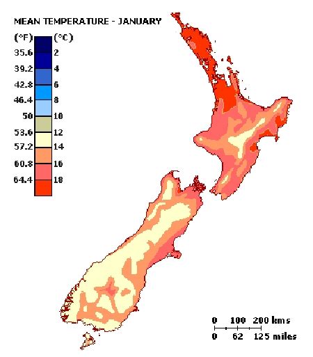 Climate Map of New Zealand