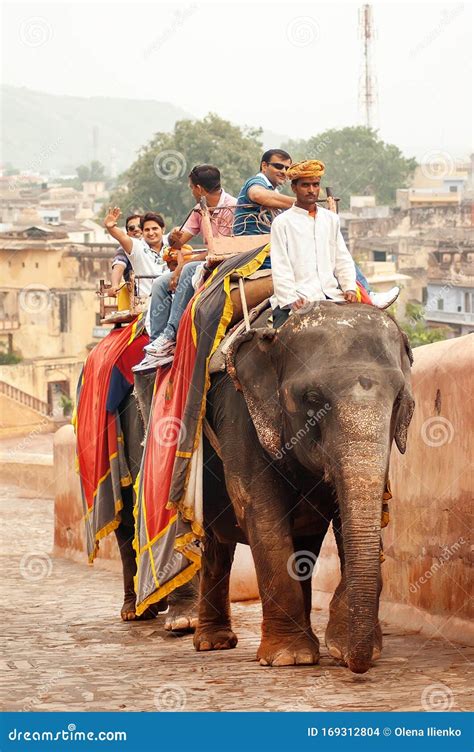 Tourists on an Elephant Ride Editorial Stock Image - Image of landmark, adorable: 169312804