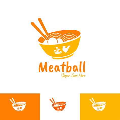 Delicious Bakso Meatball and Noodle ramen samyang restaurant bowl chopstick spoon logo with ...