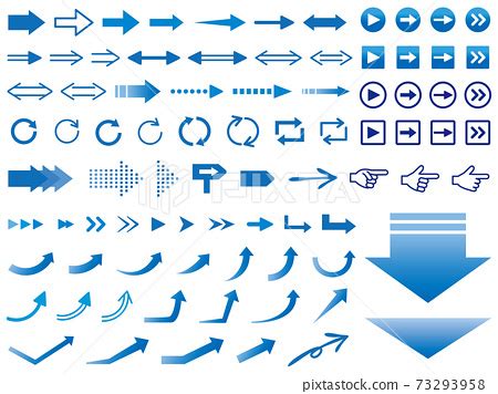 Arrow icon set of various designs blue - Stock Illustration [73293958 ...