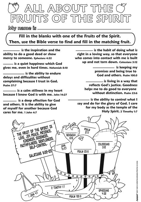 Fruit Of The Spirit Free Printable