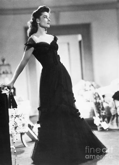 Katharine Hepburn In A Black Dress by Bettmann