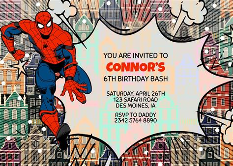 Free Printable Spiderman Birthday Invitations - Printable Word Searches