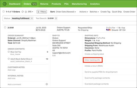 Ordoro - How do I enter a tracking number manually into Ordoro?