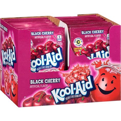 Bulk Box Kool-Aid Kool Aid Unsweetened Drink Mix Black Cherry Flavour ...