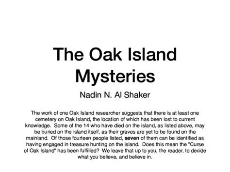 (PDF) The Oak Island Mysteries