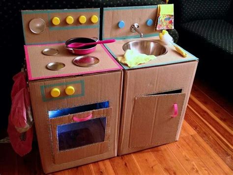 Brilliant DIY cardboard kitchen | making mama - diy toddler toys | P…