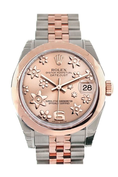 Rolex 178241 Datejust 31 Pink Raised Floral Motif Dial 18K Rose Gold ...