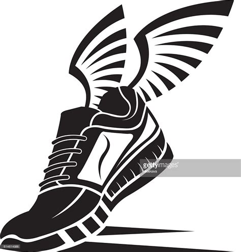 Track And Field Shoe With Wings Clip Art