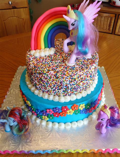 My Little Pony Rainbow Cake (not my cake, but I love the sprinkles!) My Little Pony Party ...