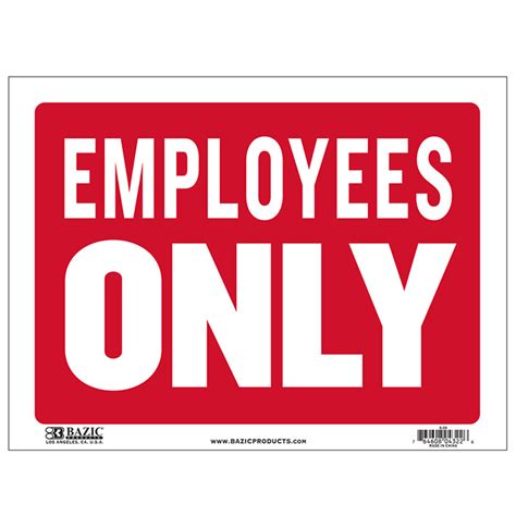 Employees Only Signs-Cheap Plastic Signs-Wholesale-Bulk Pricing