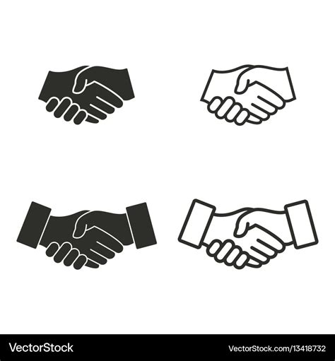 Handshake icon set Royalty Free Vector Image - VectorStock