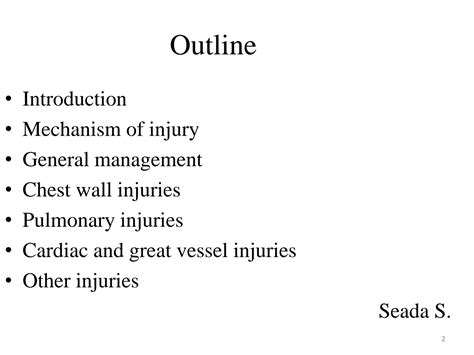 SOLUTION: Chest injuries and their management - Studypool
