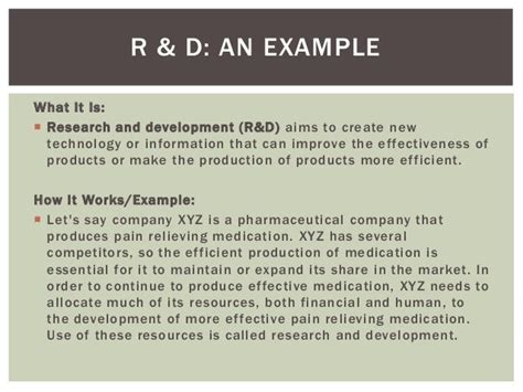 Research and development