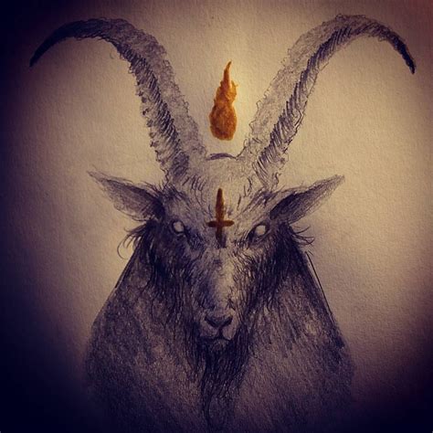 Black goat by Ωmega Black (@ omega_black_art) #demonic #demon #satanic #horror #darkart #drawing ...