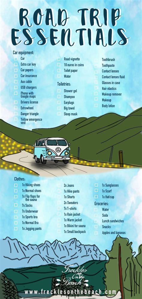 The Ultimate Road Trip Essentials checklist for the perfect road trip (printable). The easiest ...