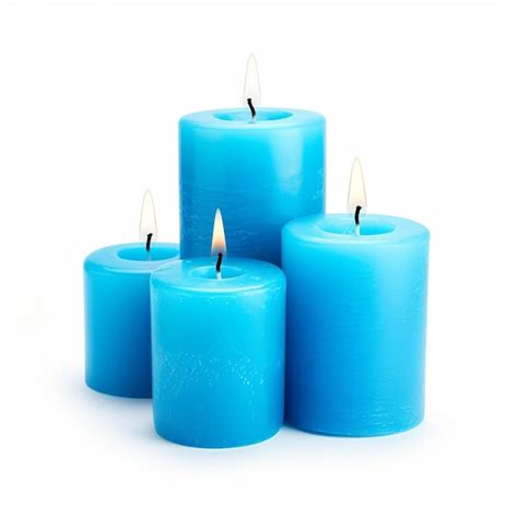 Premium AI Image | Blue Scented Candles Isolated on White Background