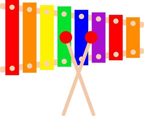 Colorful Xylophone Design - Free Clip Art