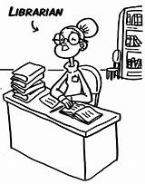 Librarian Coloring Page sketch template