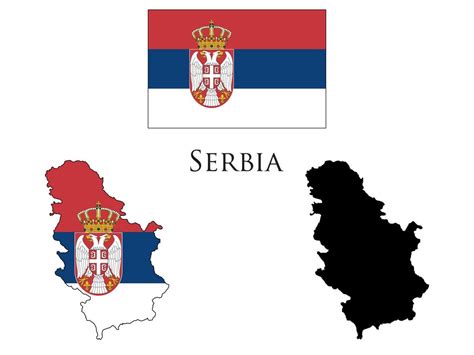 Serbia flag and map illustration vector 21222977 Vector Art at Vecteezy