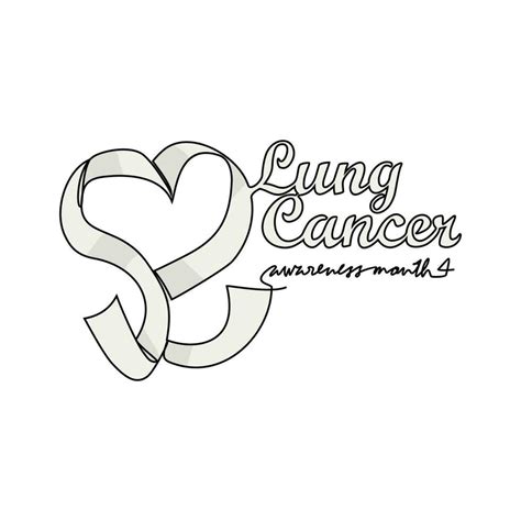 One continuous line drawing of Lung cancer awareness month with white background. medical design ...