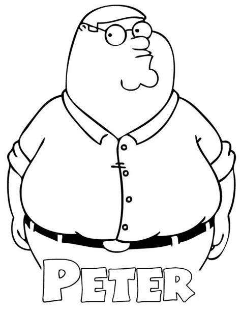 Peter Griffin From Family Guy Coloring Page : Kids Play Color Free Adult Coloring Pages, Cartoon ...