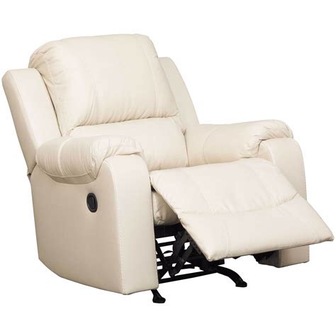 Rackingburg Cream Leather Recliner - Ashley Furniture | AFW.com