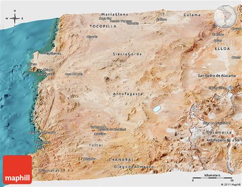 Satellite Panoramic Map of ANTOFAGASTA