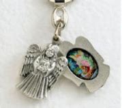 Guardian Angel Metal Slide Keychain