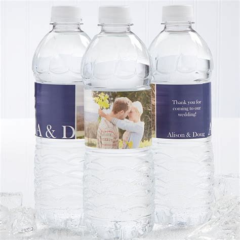 Personalized Photo Water Bottle Labels - Wedding Couple