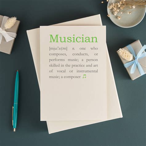 Personalised Musician Definition Music Lovers Card By Bombus